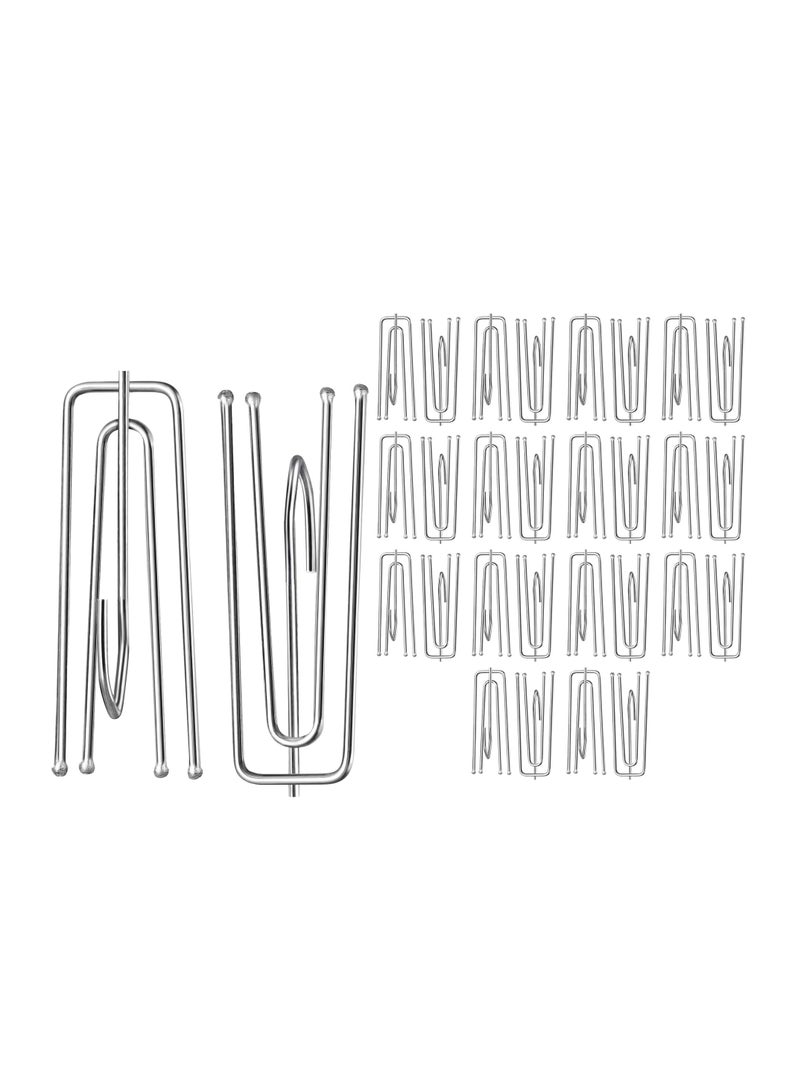LuxHome Stainless Steel 4-Prong Pinch Pleat Curtain Hooks – Durable Short Hooks for Drapes, Window Treatments, and Pinch Pleat Curtains – Rust-Resistant Design (Pack of 30) - Image 1