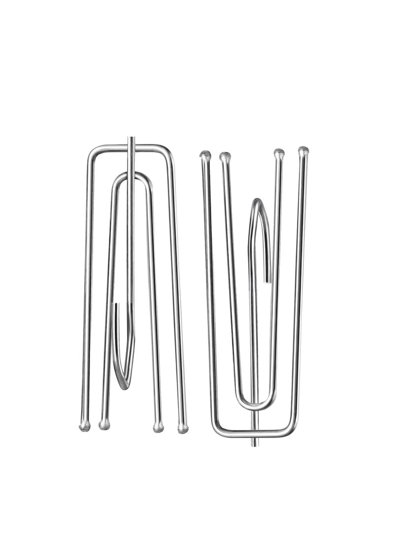 LuxHome Stainless Steel 4-Prong Pinch Pleat Curtain Hooks – Durable Short Hooks for Drapes, Window Treatments, and Pinch Pleat Curtains – Rust-Resistant Design (Pack of 30) - Image 2