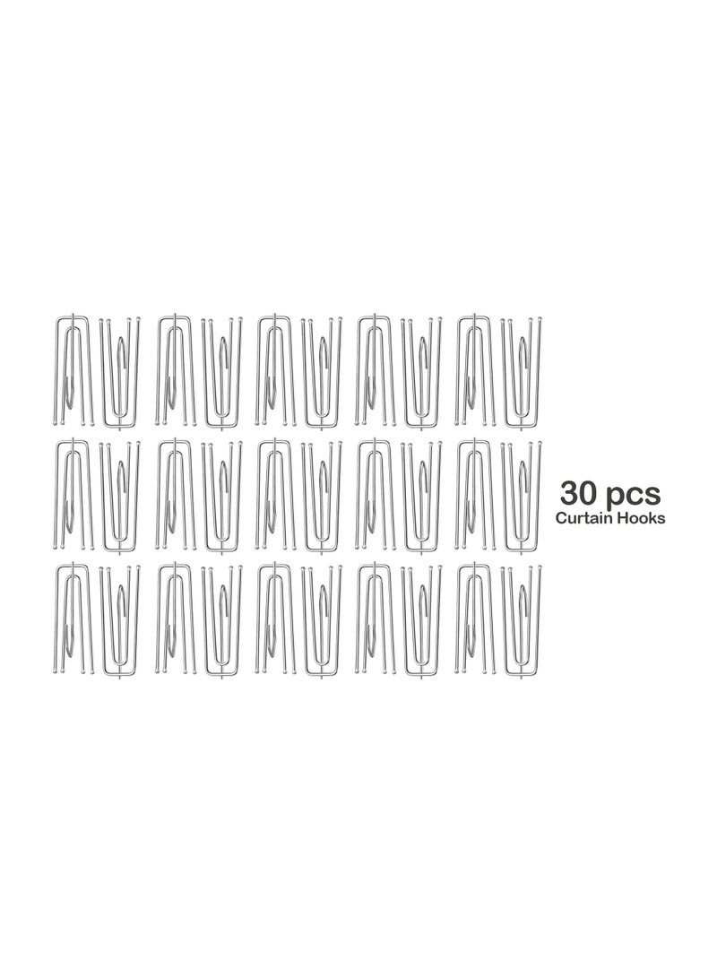 LuxHome Stainless Steel 4-Prong Pinch Pleat Curtain Hooks – Durable Short Hooks for Drapes, Window Treatments, and Pinch Pleat Curtains – Rust-Resistant Design (Pack of 30) - Image 5