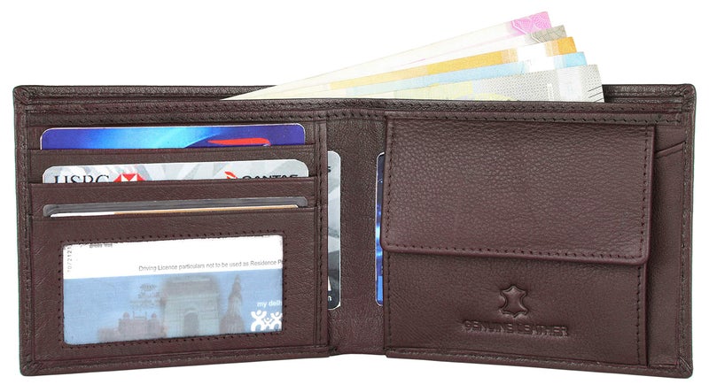 NAPA HIDE 9 Slot Leather Credit/Debit/ATM/Visiting Zipper Card Holder Wallet for Men & Women | RFID Safe Compact Wallet with Secure Zip Closure (D.Brown) - Image 4