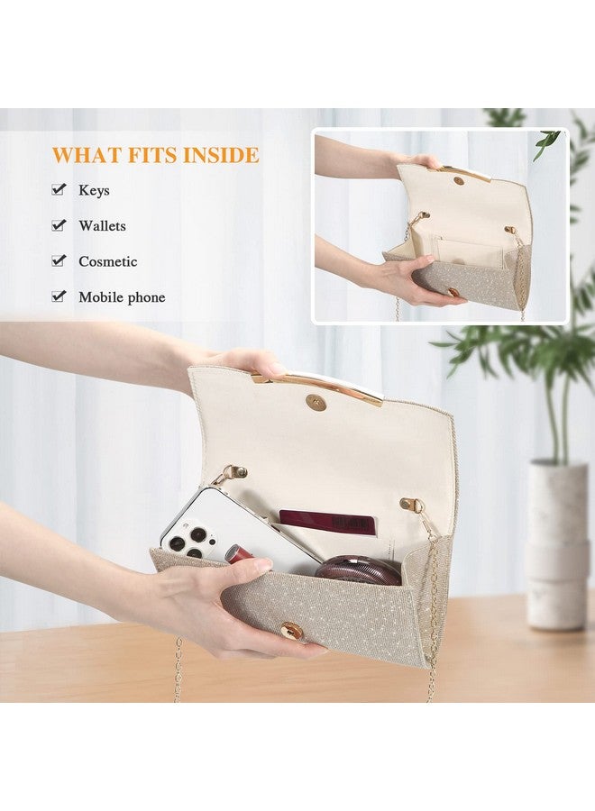 UBAYMAX Evening Bag Clutch Purses For Women Lady Girl Handbags Crossbody Bag Wedding Bag For Prom Cocktail Party Wedding Engagement (Champagne) - Image 3