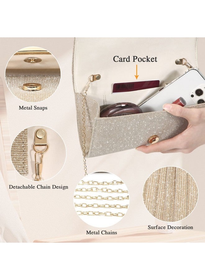UBAYMAX Evening Bag Clutch Purses For Women Lady Girl Handbags Crossbody Bag Wedding Bag For Prom Cocktail Party Wedding Engagement (Champagne) - Image 4