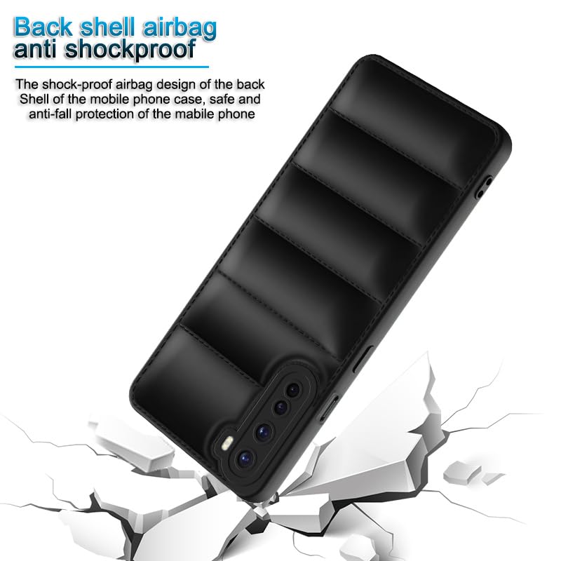 Plus Puffer Case Camera Protection Soft Back Cover for OnePlus Nord - Black - Image 4