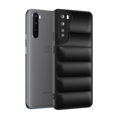 Plus Puffer Case Camera Protection Soft Back Cover for OnePlus Nord - Black - Image 3