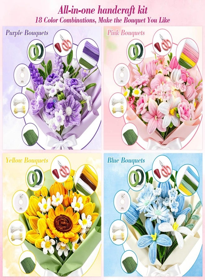 LISRUX 1800 PCS Pipe Cleaners Craft, Pipe Cleaner Flower Kit, 18 Colors Pipe Cleaners Bulk, Pipe Cleaners Flowers for Family Fun & Creativity, Holiday & Room Decorations, Art and Craft Supplies - Image 3