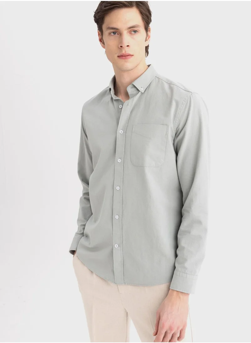 DeFacto Regular Fit Oxford Long Sleeve Shirt