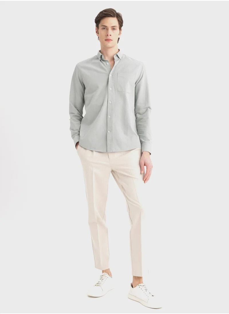 DeFacto Regular Fit Oxford Long Sleeve Shirt