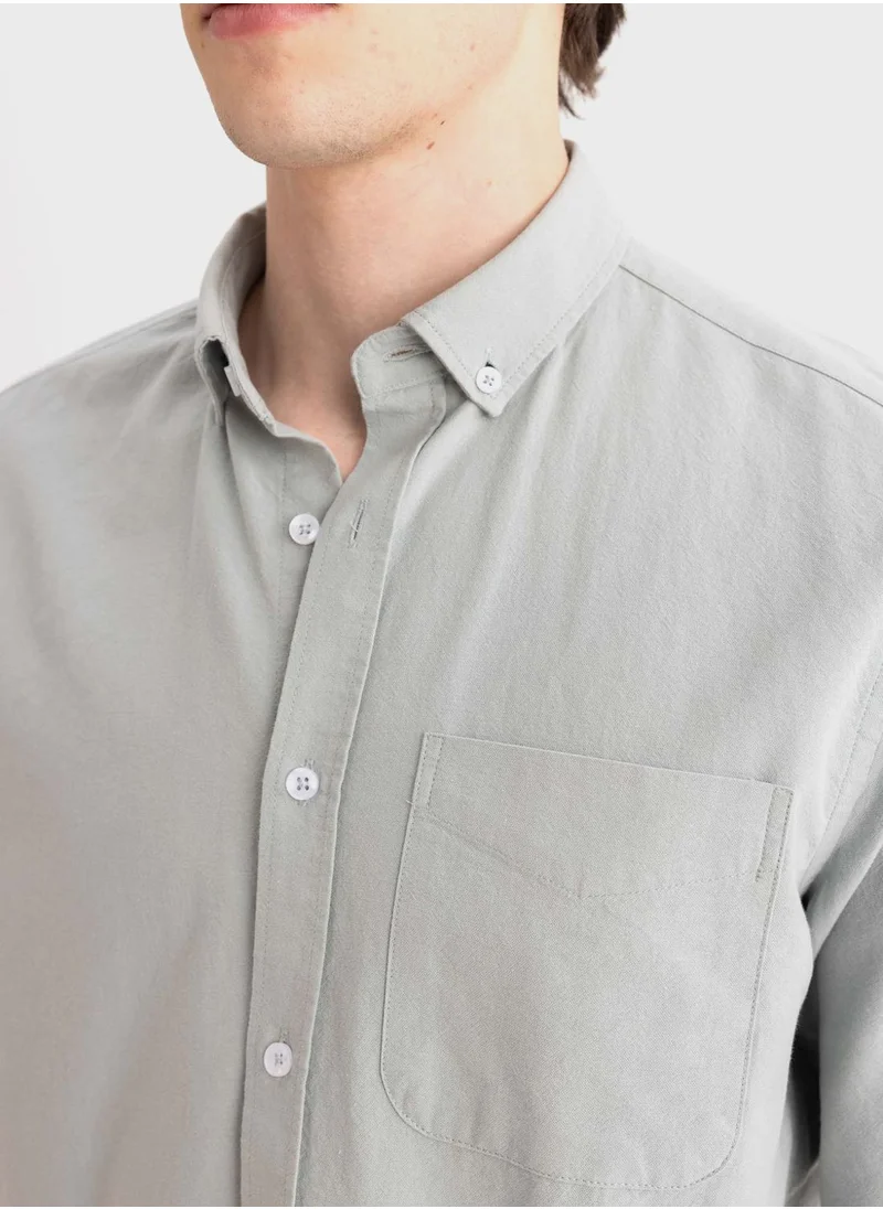 DeFacto Regular Fit Oxford Long Sleeve Shirt