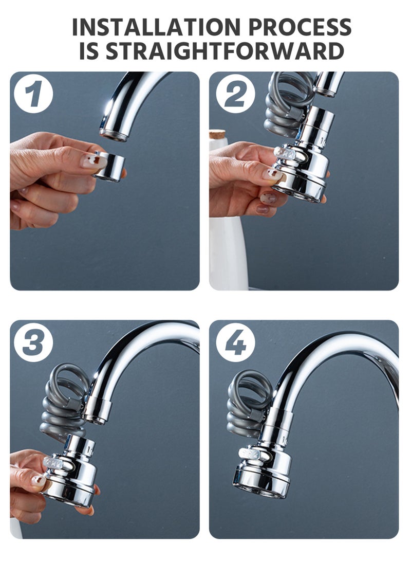 360 Degree Rotating Faucet Sprayer, Three Gears, Faucet Extender, Suitable for Kitchen, Bathroom - Image 5