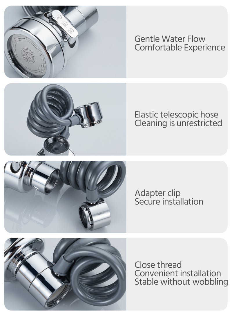 360 Degree Rotating Faucet Sprayer, Three Gears, Faucet Extender, Suitable for Kitchen, Bathroom - Image 4