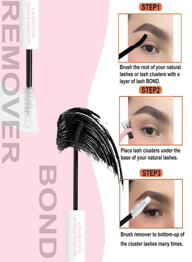 LAUBESS Lash Glue for Eyelash Clusters LAUBESS Lash Bond and Remover 2 in 1 Lash Cluster Glue 10ml Adhesive Eyelash Glue Lash Remover for Lash Extensions Home Use - Image 4