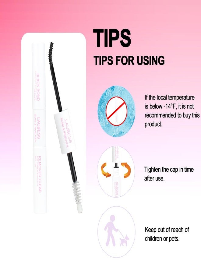 LAUBESS Lash Glue for Eyelash Clusters LAUBESS Lash Bond and Remover 2 in 1 Lash Cluster Glue 10ml Adhesive Eyelash Glue Lash Remover for Lash Extensions Home Use - Image 5