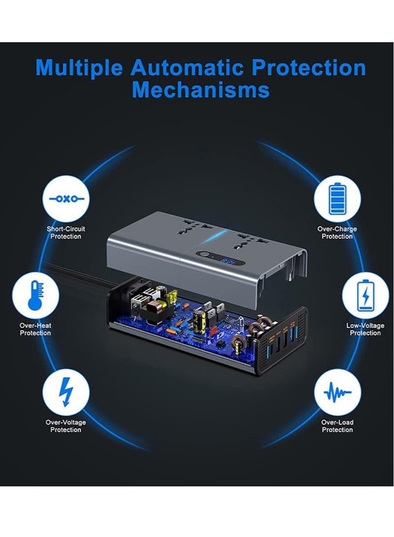 JAJEEK "New Efficient 200W Car Inverter – Multi-Port Charger for Cars, SUVs, and Trucks" - Image 4