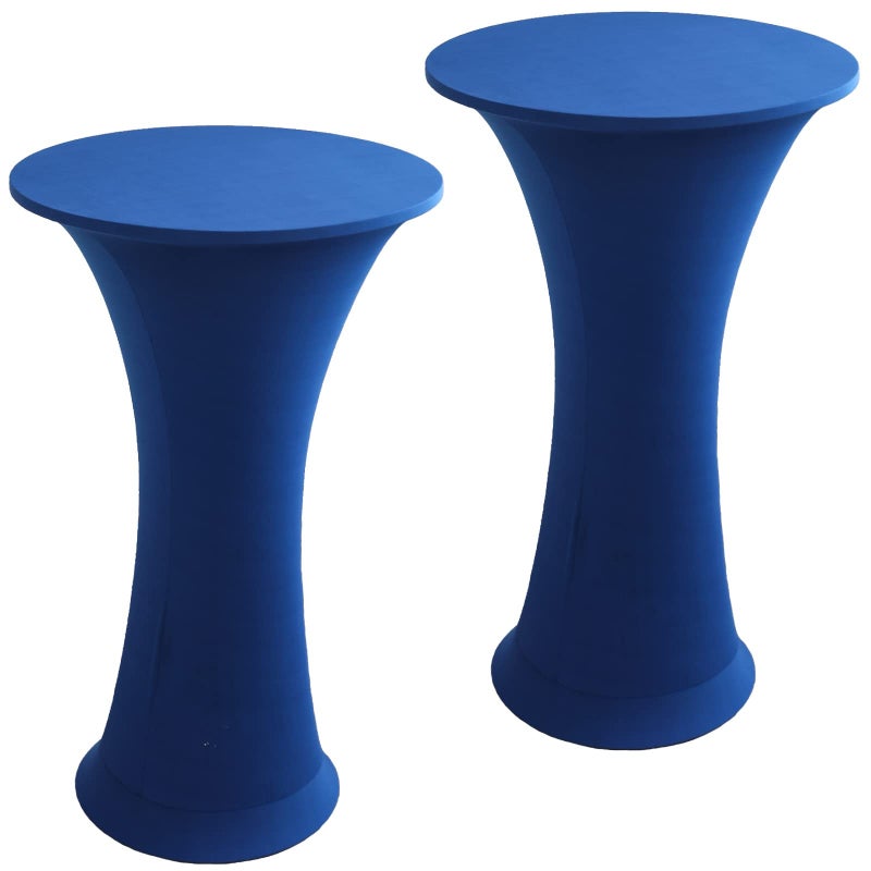 Jusmate Jusmate Cocktail Spandex Stretch Round Tablecloth 2 Pack 24x43 Fitted Highboy Stretch Table Cover High Top Round Cocktail Tablecloth for Bar Wedding Party Banquet Royal Blue