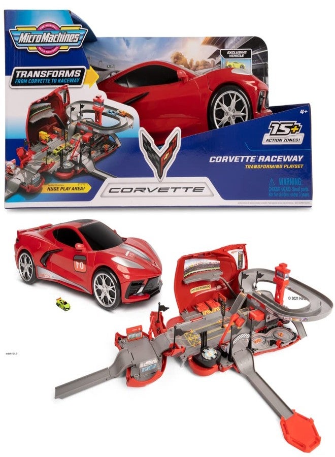 Micro Machines Toy Partner MMW0173 Micromachines Corvette Raceway Car Convertible Playset, Multicoloured - Image 2