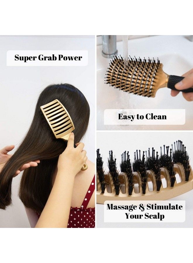 HIPPIH Boar Hair Brushes 2 Pack Suitable For Men Women & Kids’ Long Curly Wet Or Dry Hair Hippih Hairbrush For Thick Hair Can Adds Shine And Makes Hair Smooth - Image 5