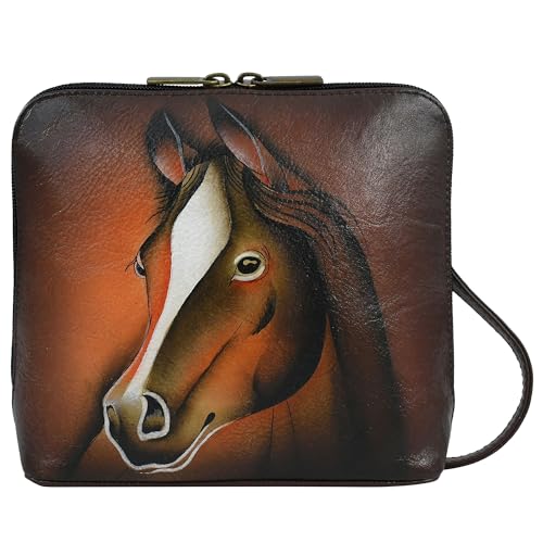 Anna by Anuschka Women's Original Hand-Painted Leather Small Zip Around Organizer, Wild Spirit - Image 1