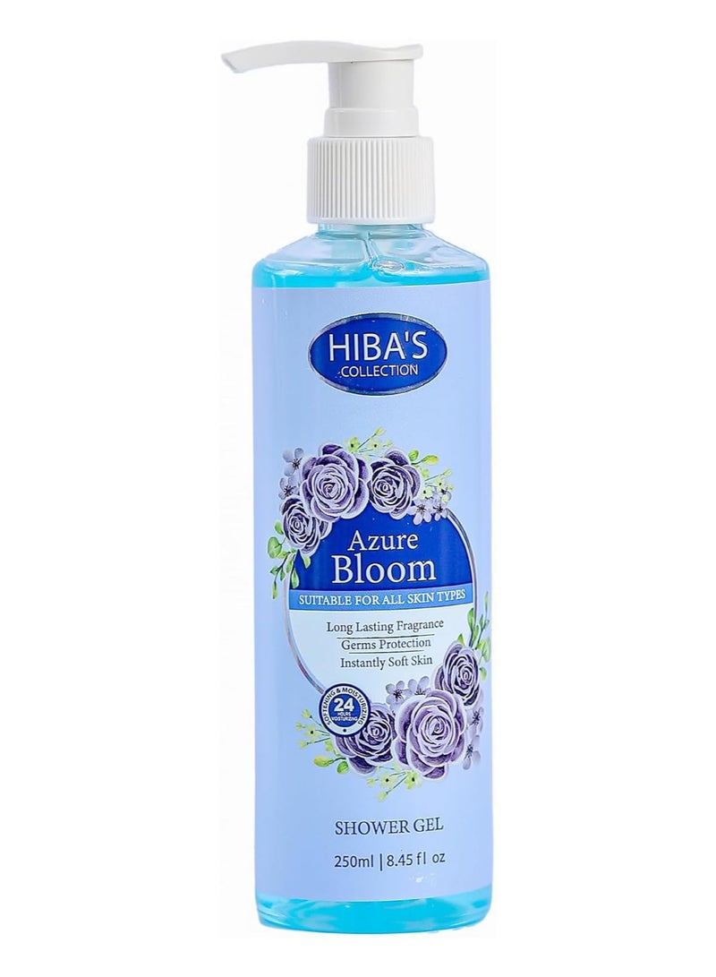هيبا'ز كوليكشن جل الاستحمام أزور بلوم، بشرة ناعمة على الفور، مناسب لجميع أنواع البشرة، 500 مل، 16.9 أونصة سائلة