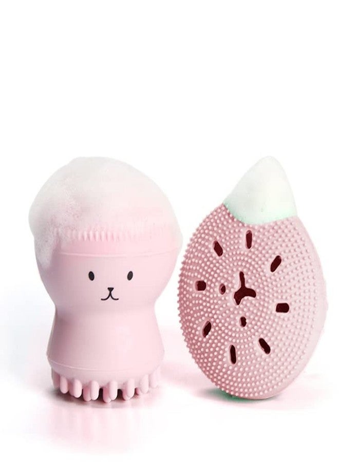 MobFest® Soft Silicone Face Wash Cleanser Brush Massage Exfoliate Facial Cleansing Octopus Shaped Face Washing Brush, Multicolor (2)