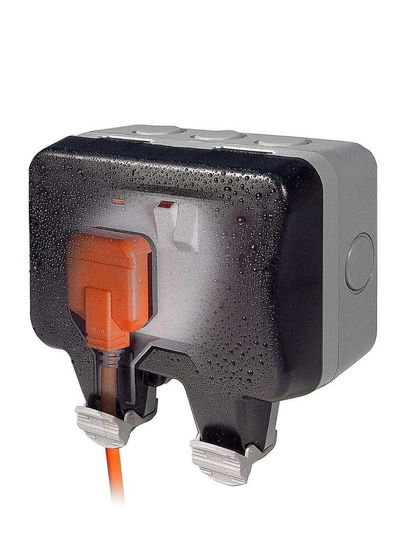 Next Life Waterproof Outdoor Socket rainproof Wall Electrical Outlet IP66 Switched Socket Cover 13A Outdoor Wall Weatherproof Plug Socket Box - Image 2