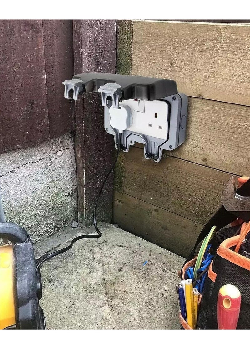 Next Life Waterproof Outdoor Socket rainproof Wall Electrical Outlet IP66 Switched Socket Cover 13A Outdoor Wall Weatherproof Plug Socket Box - Image 3