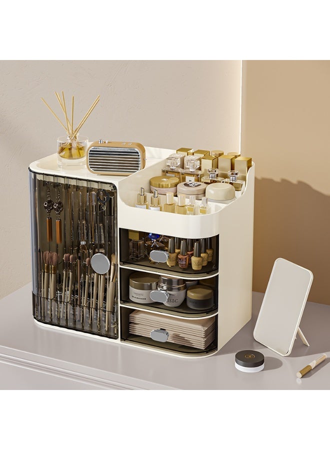 صندوق تخزين مستحضرات التجميل بسعة كبيرة، شفاف وسهل العثور عليه، متعدد الطبقات ومقاوم للغبار - Image 2