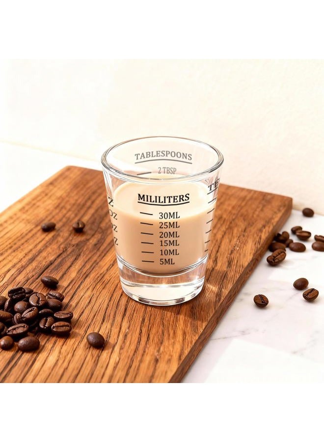 BCnmviku Shot Glasses Measuring cup Espresso Shot Glass Liquid Heavy Glass Wine Glass 2 Pack 26-Incremental Measurement 1oz, 6 Tsp, 2 Tbs, 30ml (Black and Red) - Image 3