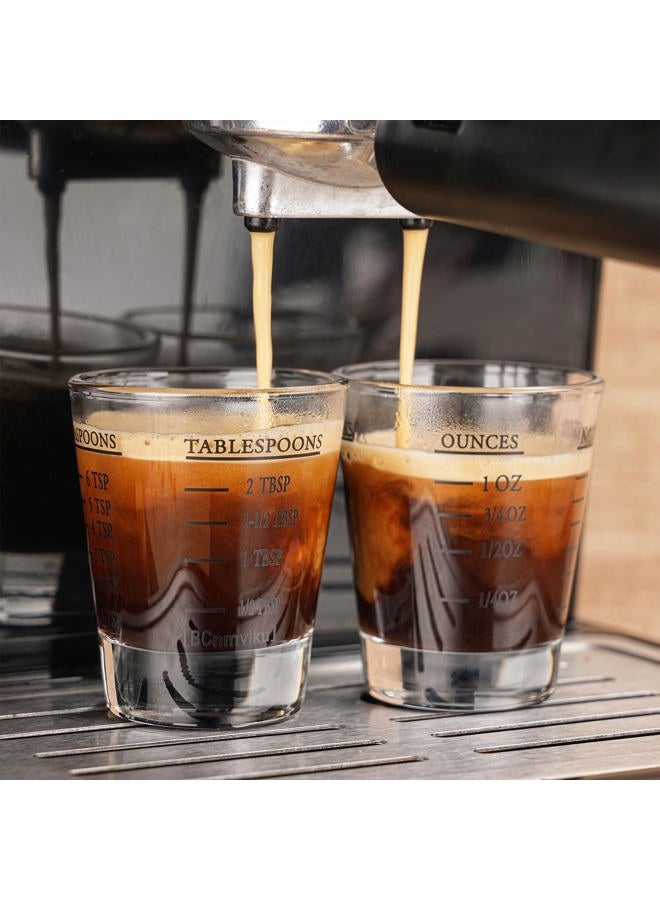 BCnmviku Shot Glasses Measuring cup Espresso Shot Glass Liquid Heavy Glass Wine Glass 2 Pack 26-Incremental Measurement 1oz, 6 Tsp, 2 Tbs, 30ml (Black and Red) - Image 5