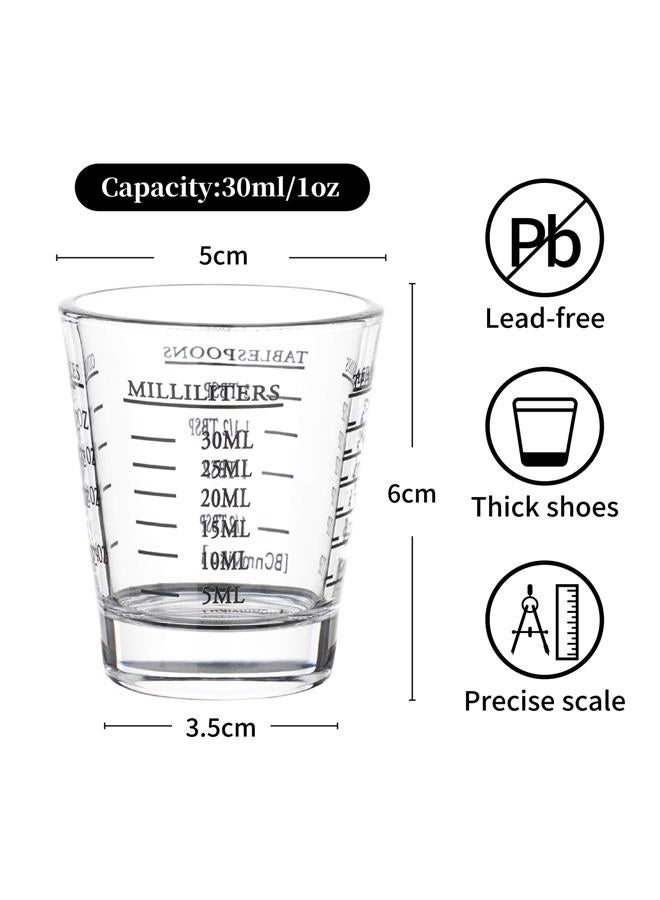 BCnmviku Shot Glasses Measuring cup Espresso Shot Glass Liquid Heavy Glass Wine Glass 2 Pack 26-Incremental Measurement 1oz, 6 Tsp, 2 Tbs, 30ml (Black and Red) - Image 4