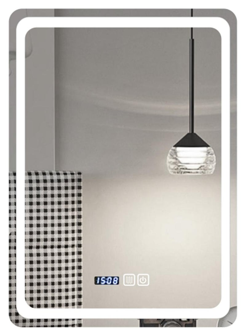 Sharpdo LED Bathroom Mirror with Light, Wall Mounted, Anti-Fog, White Light, Waterproof, Tempered Glass 40*60CM - Image 1