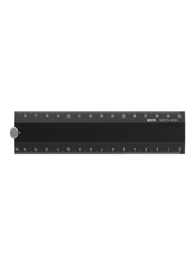 Midori DESIGNPHIL 42286006 Midori Ruler Aluminum Multi Ruler, 11.8 inches (30 cm), Black A - Image 2