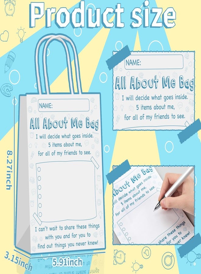 Fuyoooo 24 Pcs All About Me Bag Back to School Classroom Supplies for Kindergarten First Day of Semester Activities Bags Bulk with Handle Welcome to School Show & Tell Classroom Activities Party Favor - Image 3