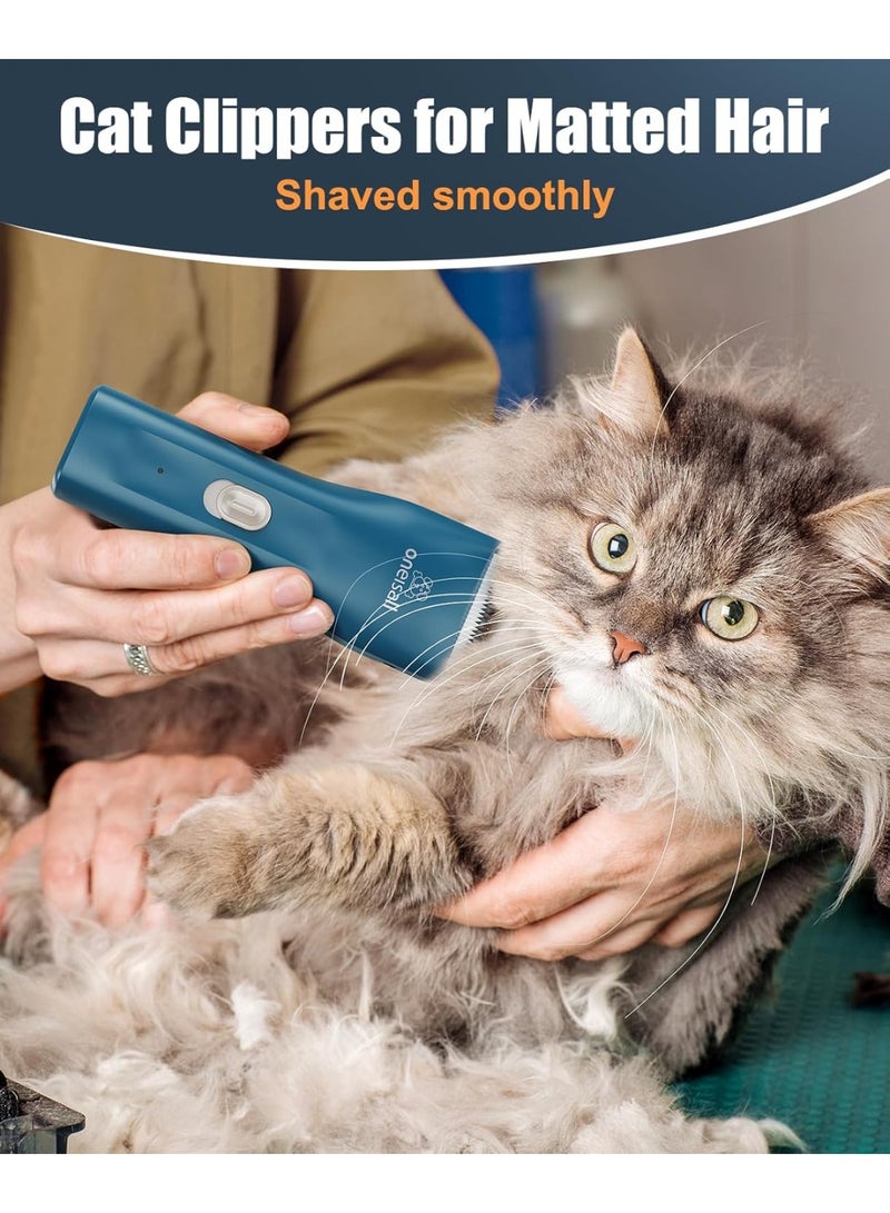 oneisall Pet Clipper for Cats – Quiet, Waterproof & Cordless Grooming Shaver for Matted Hair and Long Fur | Professional Cat Clippers with Storage Bag for Easy Grooming at Home - Image 2