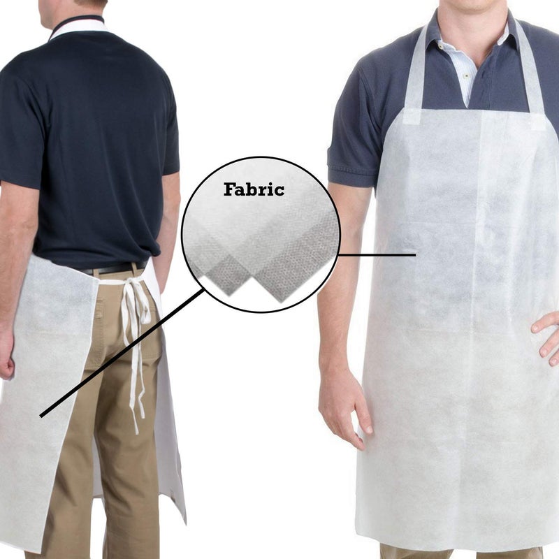 SURGICOMFORT kitchen self apron-(pack of 10 pcs, Size 40X25 Inches, Color-White, nonwoven fabric) - for unisex