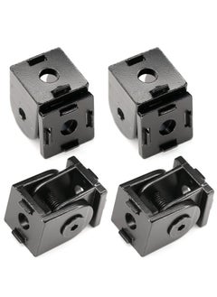SYOSI Black Living Hinge, Zinc Alloy Flexible Pivot Joint Connector for Aluminum Extrusion Profile 2020 Series Slot 6mm (4 Pieces)  - Image 1