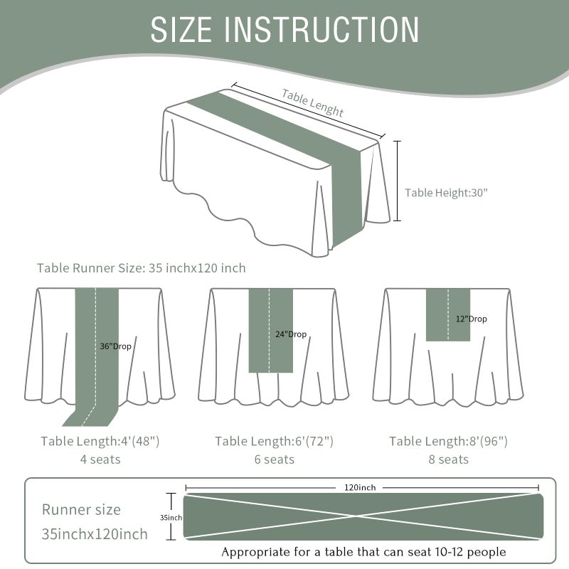 LuoluoHouse 10 Pack 10Ft Sage Green Cheesecloth Table Runner Gauze Table Runner for Holiday Romantic Decorations Birthday Wedding 35x120 inch Rustic Table Decor - Image 5