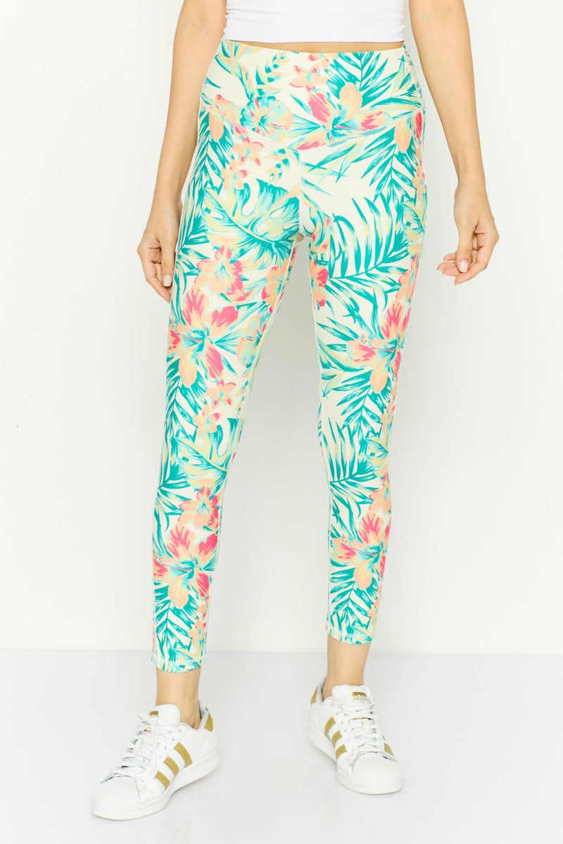 Hurley ليغينغز تدريب مطبوعة للنساء، مجموعة خضراء - Image 1