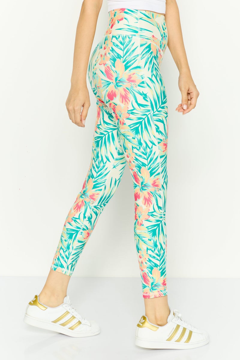 Hurley ليغينغز تدريب مطبوعة للنساء، مجموعة خضراء - Image 4