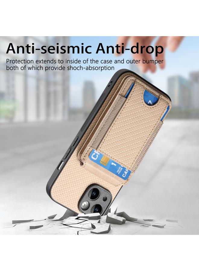 Zaboon Case For iPhone 11 Pro Carbon Fiber Vertical Flip Wallet Stand Phone Case - Image 3