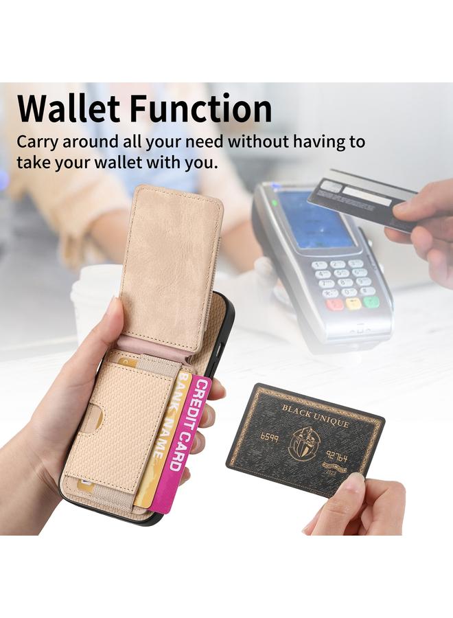 Zaboon Case For iPhone 11 Pro Carbon Fiber Vertical Flip Wallet Stand Phone Case - Image 4