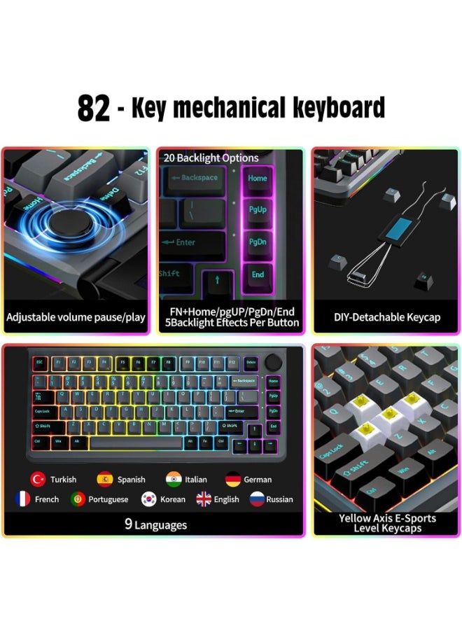 V2COM - V2COM Touch Screen Keyboard Monitor - 13" Multifunctional Mechanical Portable Foldable Keyboard with USB/SSD Expansion Compact 82 Keys - Image 1