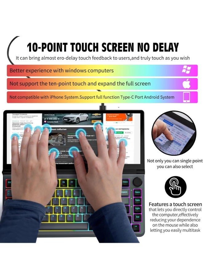 V2COM - V2COM Touch Screen Keyboard Monitor - 13" Multifunctional Mechanical Portable Foldable Keyboard with USB/SSD Expansion Compact 82 Keys - Image 1
