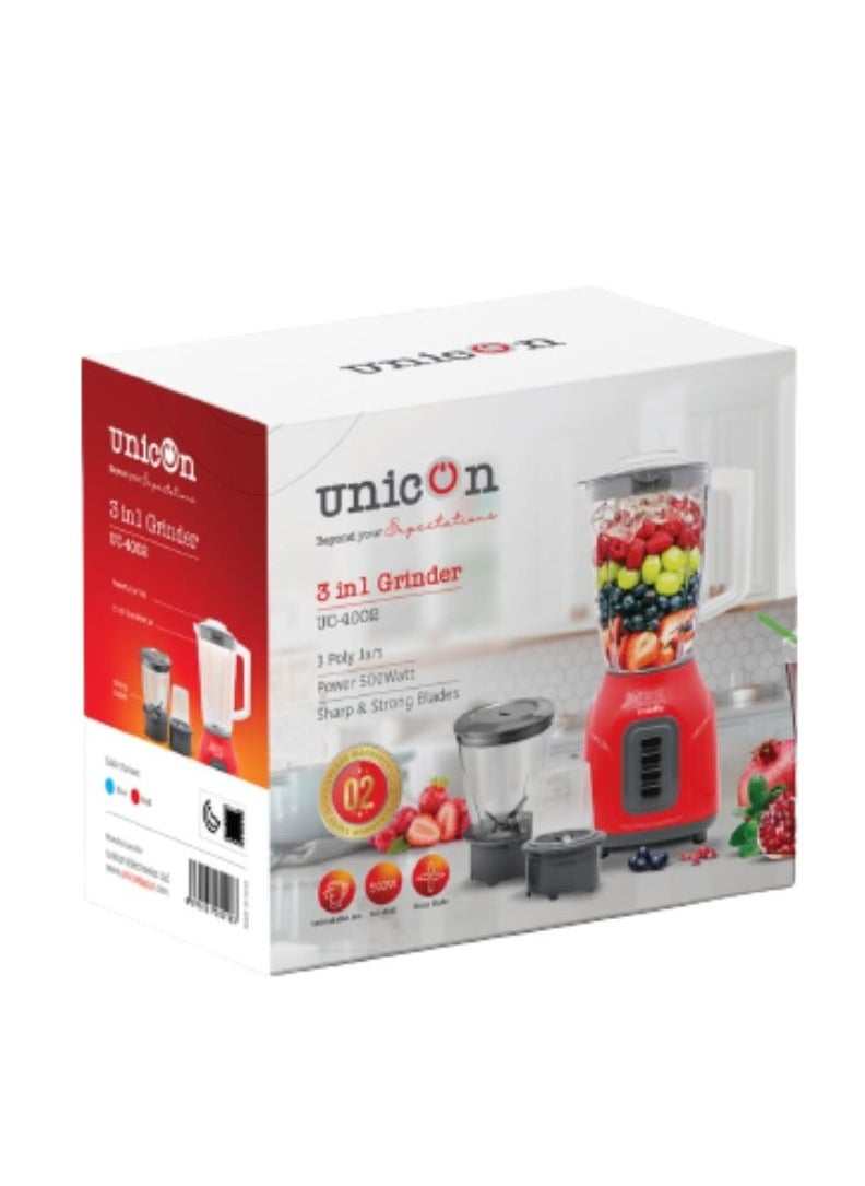 UC-4002 3 in 1 Blender 500watt