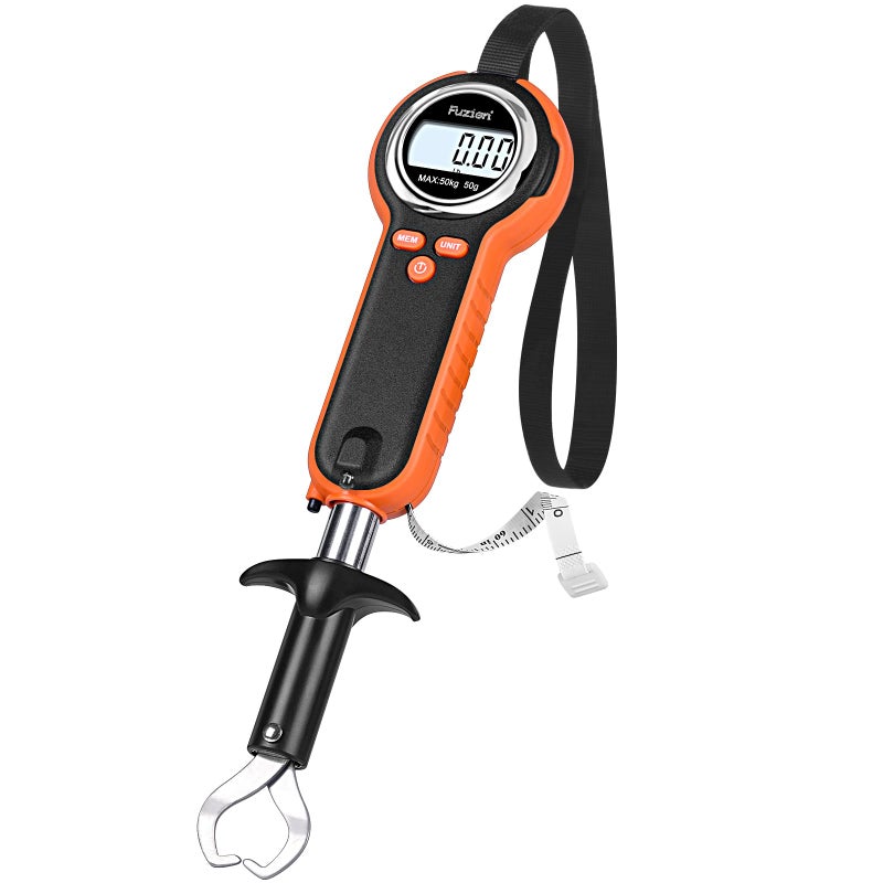 Fuzion Fish Scale, Professional Fishing Scale - 110lb Capacity, Waterproof, Night Light, Memory & Tape Measure | Portable Fish Weigh Kit w/Lip Gripper, Batteries & Pouch - Image 1