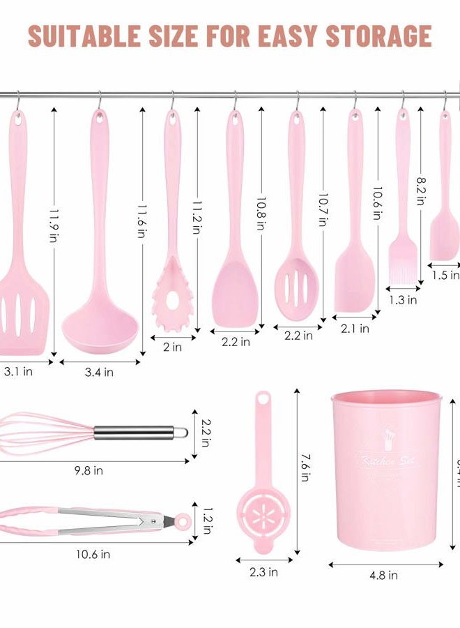 Pranski Kitchen Utensils Set-12 Pieces Silicone Cooking Utensils Set (Dishwasher Safe) 392°F Heat Resistant Spatula Set, Nonstick Cookware - Image 2