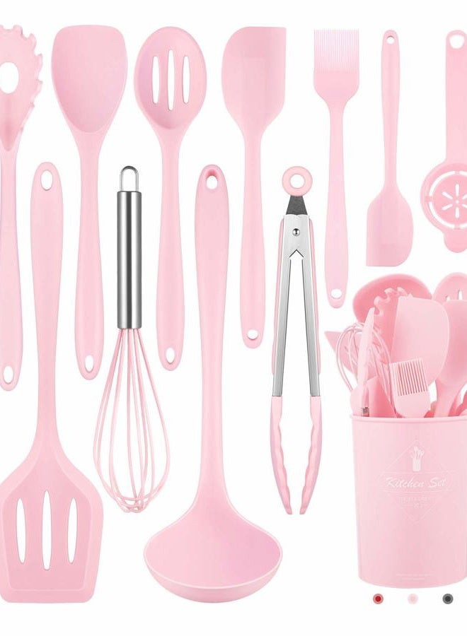 Pranski Kitchen Utensils Set-12 Pieces Silicone Cooking Utensils Set (Dishwasher Safe) 392°F Heat Resistant Spatula Set, Nonstick Cookware - Image 1