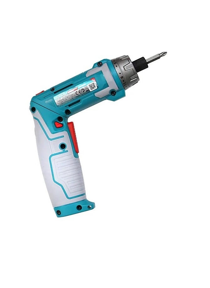TOTAL - Total Cordless Screwdriver 8V 6Nm – Adjustable Handle, 15+1 Torque Settings, USB Type-C Charging, Integrated LED Light, Includes 10 Cr-V Bits, HSS Drill Bits & Carrying Case – Ideal for Home Repairs & DIY Projects - Image 1