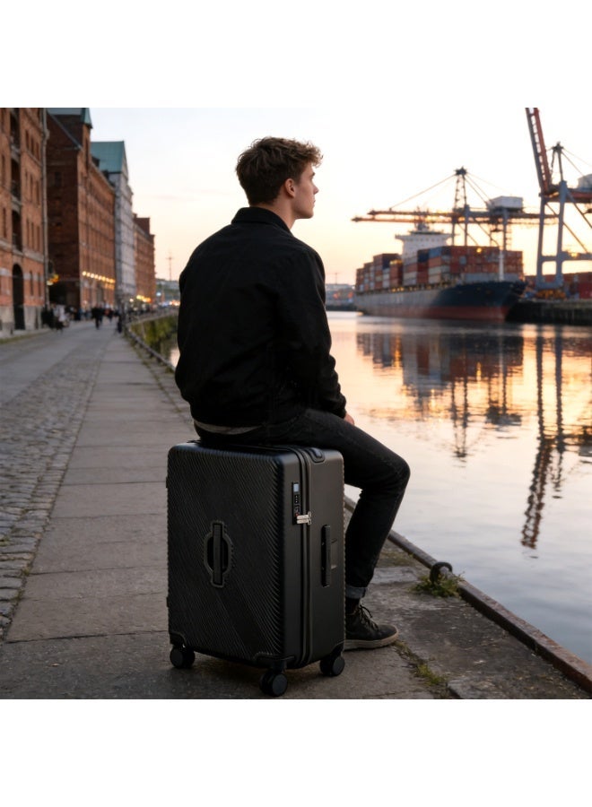 LIGHTGO 7655 20 inch + 28inch suitcase set 2pcs , 28 inch with Expandable，with approved TSA lock，PC trunk check in spinner luggage ，Grey color - Image 2