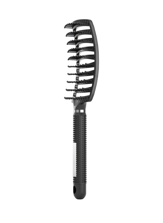 Gowwim Hair Brush, Curved Vented Hair Brush for Blow Drying, Detangling & Volumizing - Anti-Static Scalp Massage Brush for Women, Men & Curly Hair - Professional Styling Tool for Thick Hair, Black - Image 1