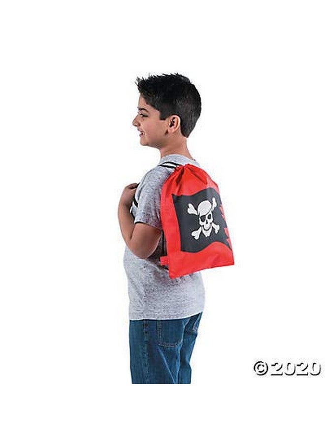 Fun Express Pirate Drawstring Backpack (Set Of 12) Party Favor And Apparel Accessories - Image 2